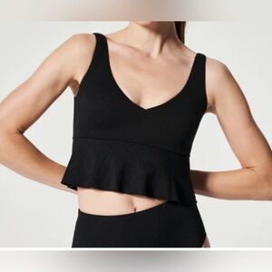 SPANX Pique Longline Flounce Swim Crop Top